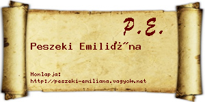 Peszeki Emiliána névjegykártya
